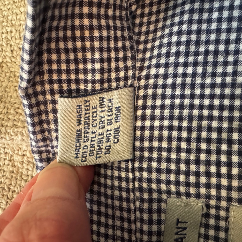 Campus Specialties Navy Blue Gingham Button Down Shirt Mens XXL - Picture 7 of 12